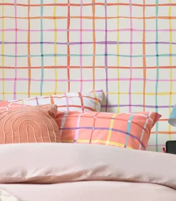 Hot - Vliesbehang - Rainbow Check Multi - 1000x52 Wanddecoratie