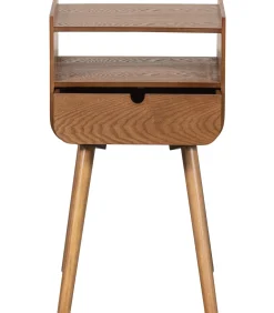 Hot Nils Nachtkastje/Bijzettafel - Hout - Naturel - 54x36x30 Bedden