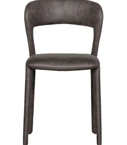 Discount Noble Eetkamerstoelen - Leerlook - Zwart/Grijs - Set van 6 Stoelen