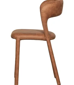 Outlet Noble Eetkamerstoelen - Leerlook - Cognac - Set van 6 Stoelen