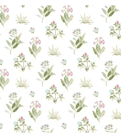 Outlet Behang Blooming Garden 6 Flowers and Plants wit en groen Decoratie