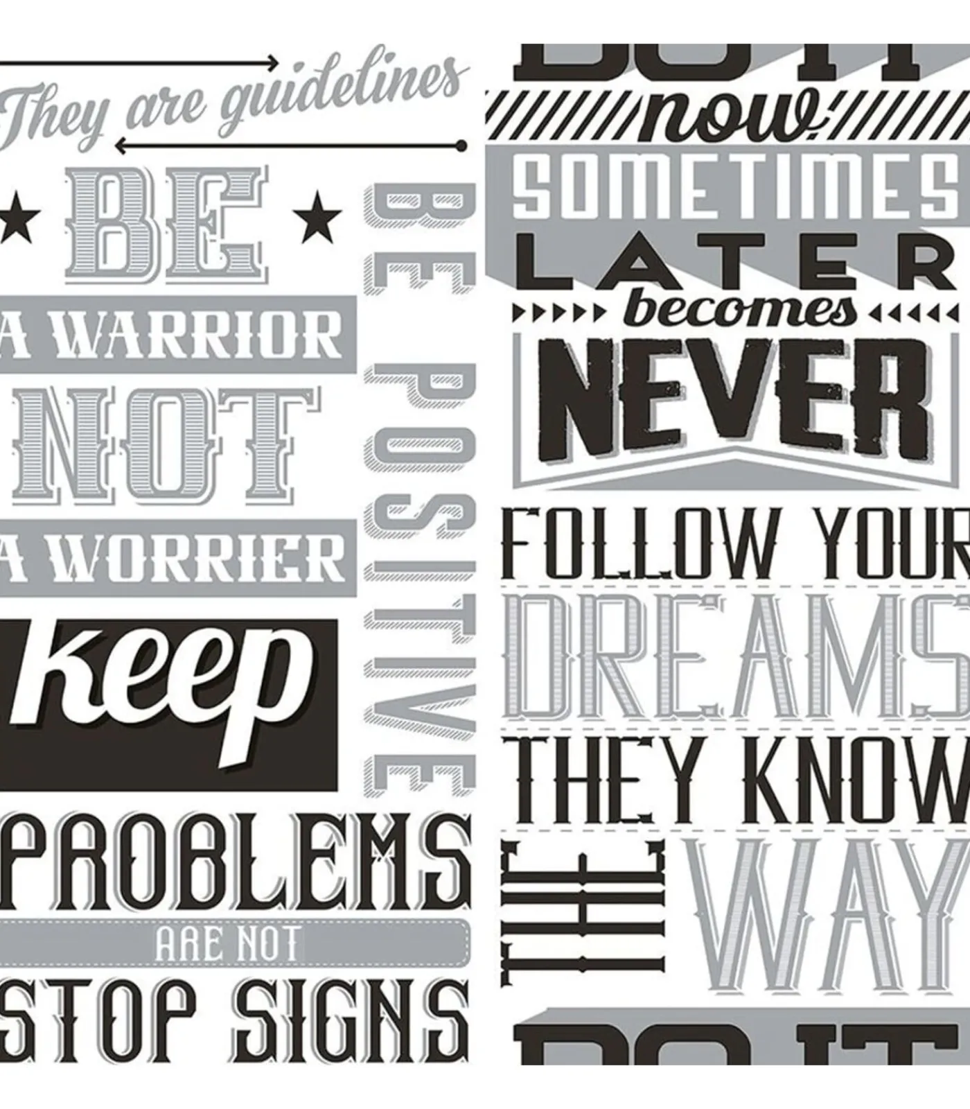 Best Behang Friends & Coffee Words and Letters zwart en wit Decoratie