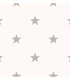 Best Behang Friends & Coffee Little Stars lichtgrijs en wit Decoratie