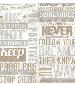 Best Behang Friends & Coffee Words and Letters metallic en beige Decoratie