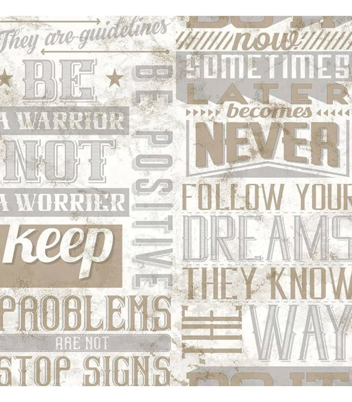 Best Behang Friends & Coffee Words and Letters metallic en beige Decoratie