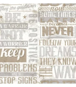 Best Behang Friends & Coffee Words and Letters metallic en beige Decoratie