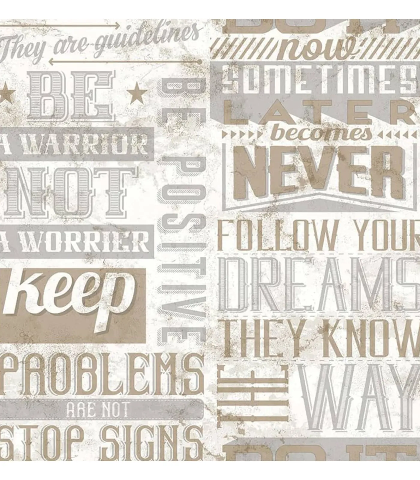 Best Behang Friends & Coffee Words and Letters metallic en beige Decoratie