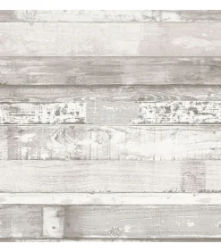 Sale Behang Homestyle Wood gebroken wit en grijs Decoratie