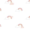 New Behang Mondo baby Rainbows wit en roze Decoratie