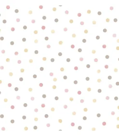 Clearance Behang Mondo baby Confetti Dots roze/wit/bruin Decoratie