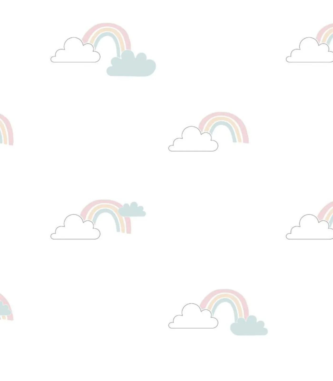 Clearance Behang Mondo baby Clouds wit/blauw/roze Decoratie