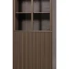 Clearance Nova Lage Vitrinekast - Grenen - Truffel Bruin - 172x102x40 Meubels
