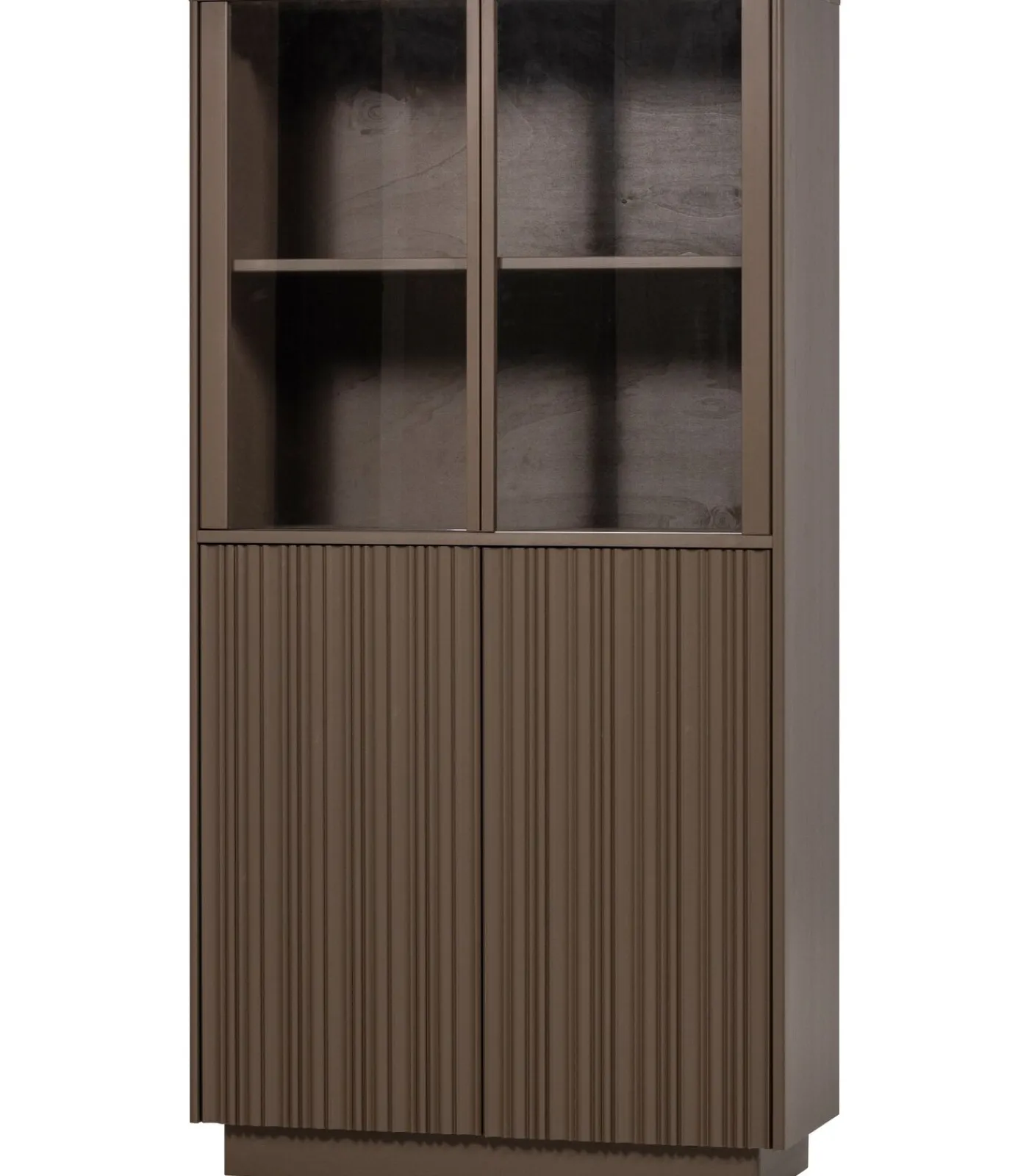 Clearance Nova Lage Vitrinekast - Grenen - Truffel Bruin - 172x102x40 Meubels