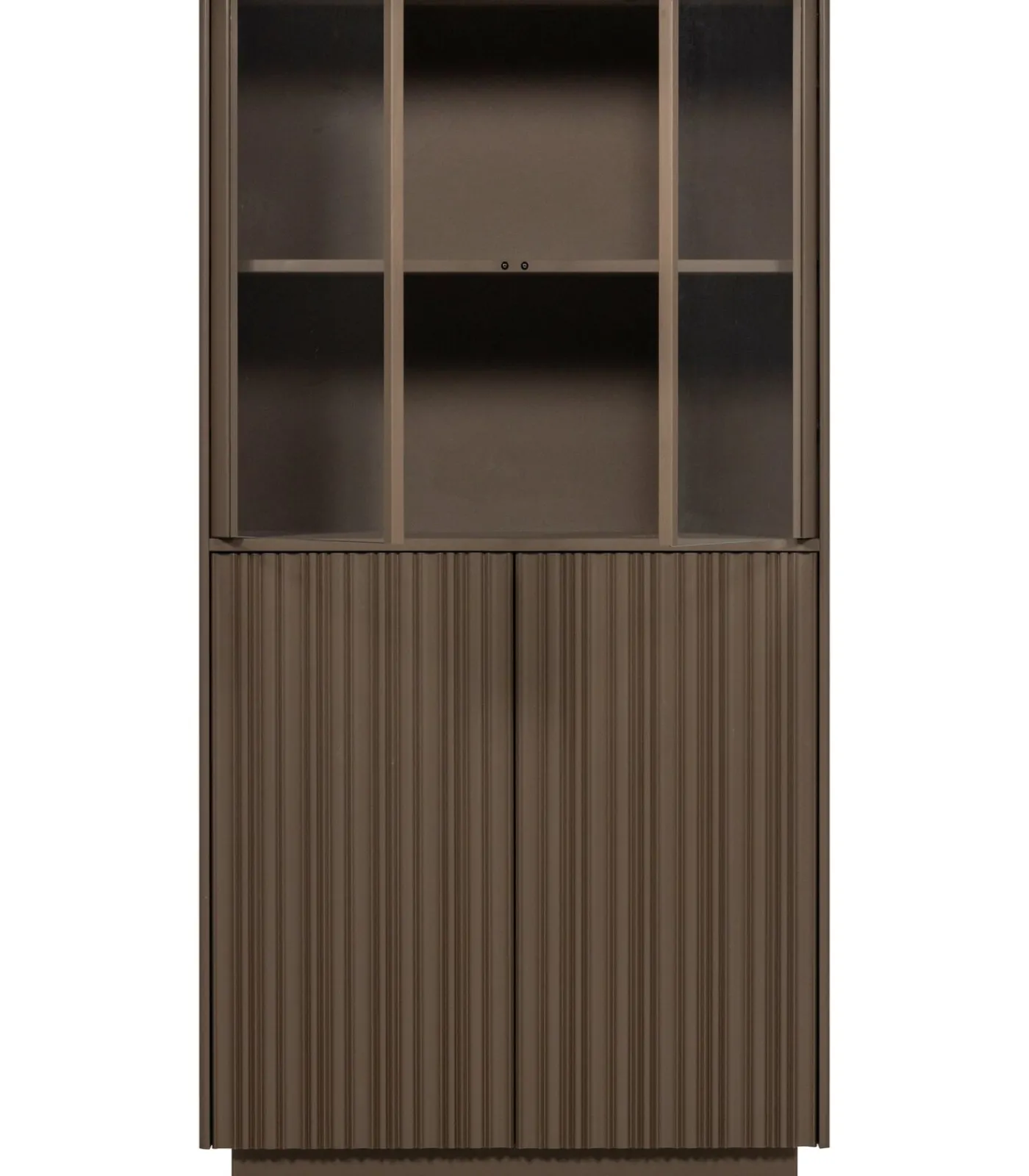 Clearance Nova Lage Vitrinekast - Grenen - Truffel Bruin - 172x102x40 Meubels