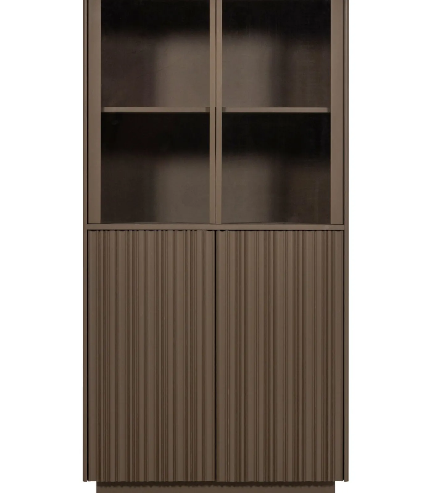 Clearance Nova Lage Vitrinekast - Grenen - Truffel Bruin - 172x102x40 Meubels