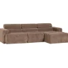 Clearance Novi Chaise Longue Bank Rechts - Ribstof - Taupe Zetels