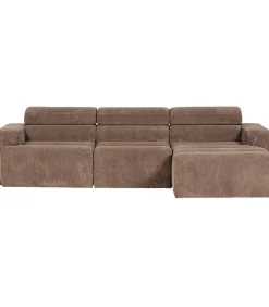 Clearance Novi Chaise Longue Bank Rechts - Ribstof - Taupe Zetels