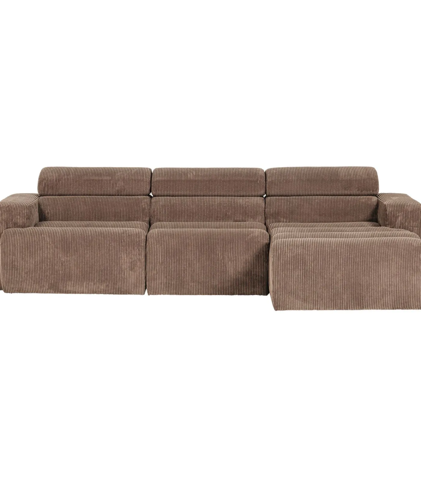 Clearance Novi Chaise Longue Bank Rechts - Ribstof - Taupe Zetels