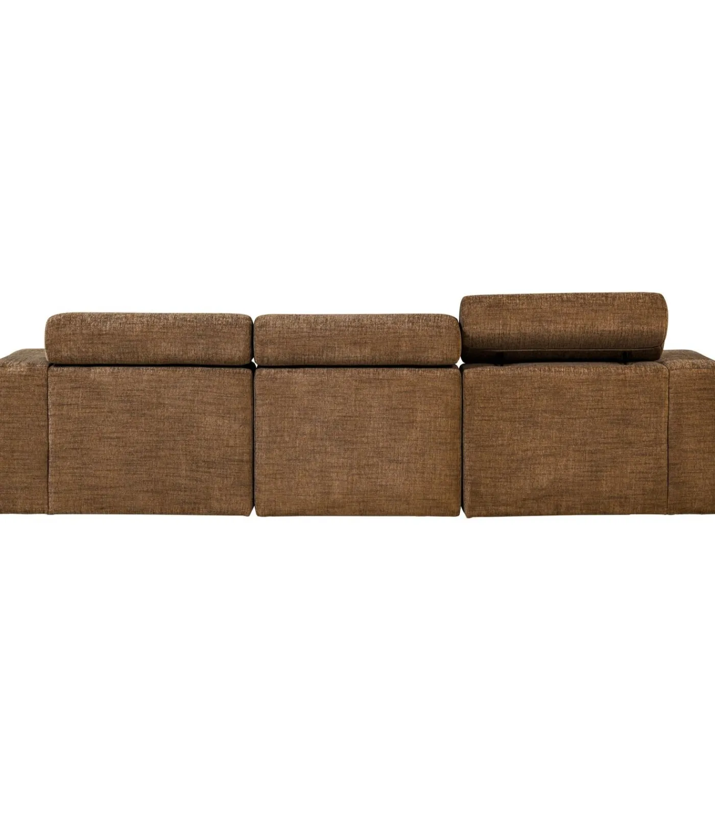 Online Novi Chaise Longue Bank Rechts - Polyester - Karamelbruin Zetels