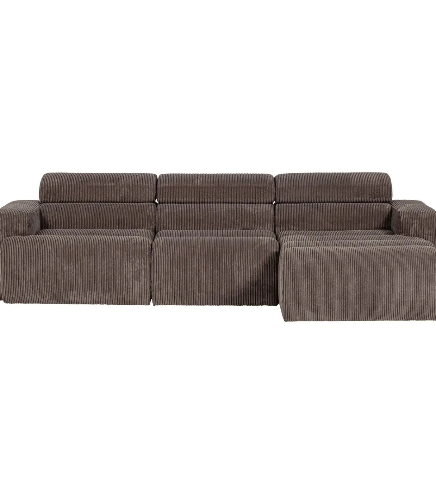 Discount Novi Chaise Longue Bank Rechts - Ribstof - Grijsbruin Zetels