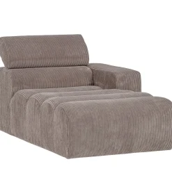 Discount Novi Chaise Longue Element Arm Rechts - Ribstof - Zand Zetels