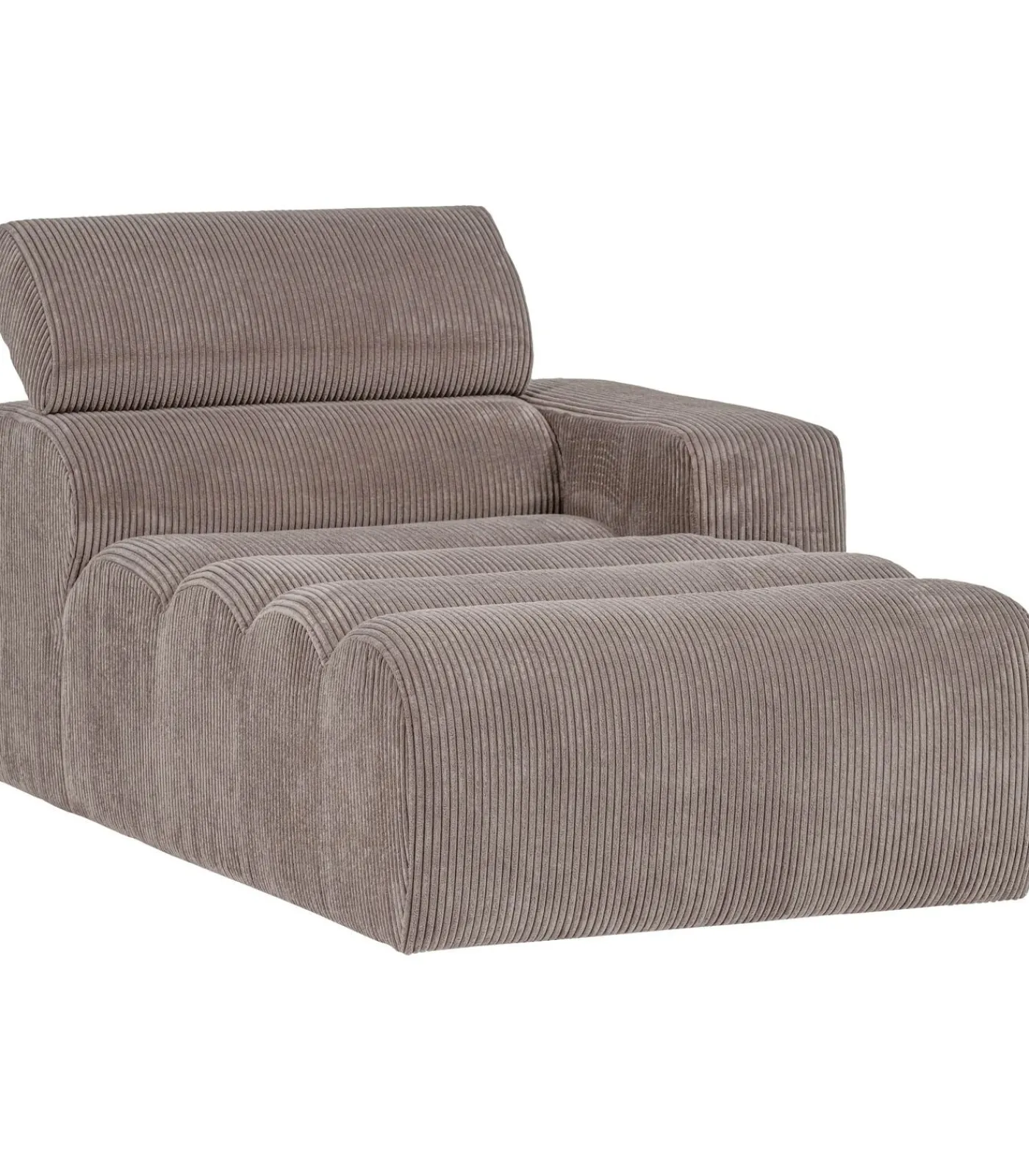Discount Novi Chaise Longue Element Arm Rechts - Ribstof - Zand Zetels