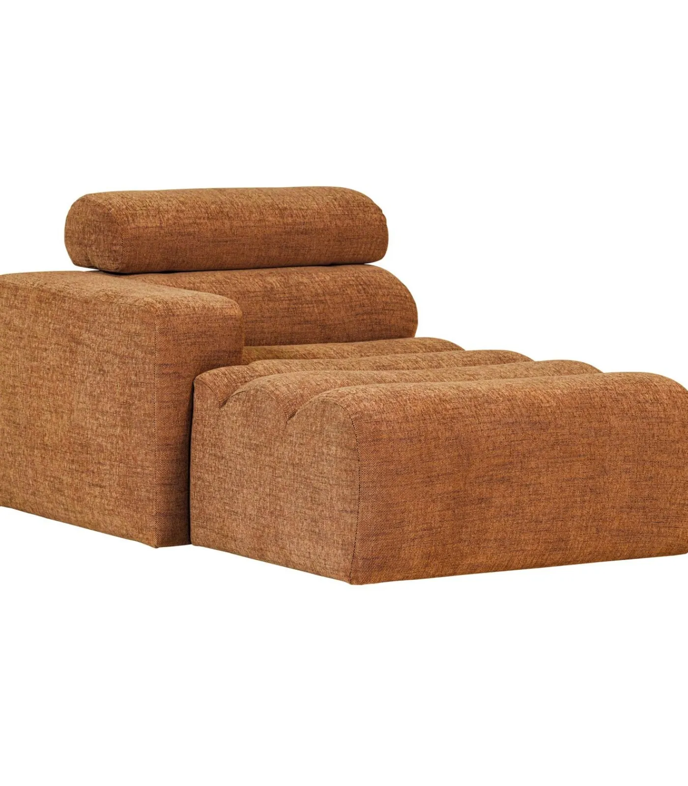 Novi Chaise Longue Element Arm Links - Polyester -Oranje Melange Zetels