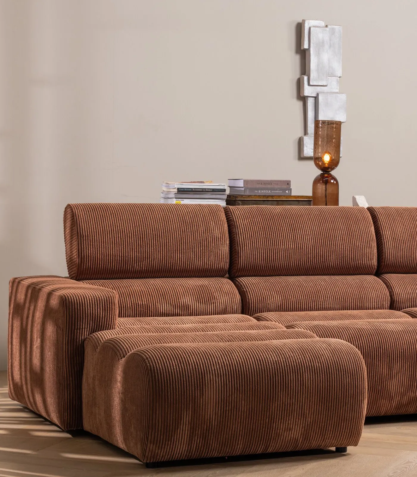 Sale Novi 1-Zits Element Bank - Ribstof - Terra - 86x82x113 Zetels