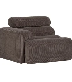 Novi 1-Zits Element Bank Arm Rechts - Ribstof - Grijsbruin Zetels