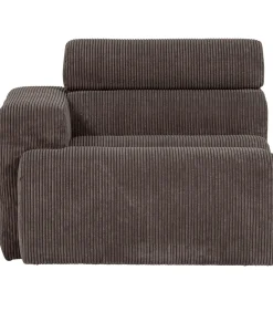 Novi 1-Zits Element Bank Arm Rechts - Ribstof - Grijsbruin Zetels