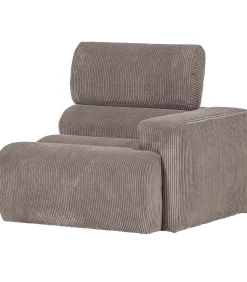 Hot Novi 1-Zits Element Bank Arm Links - Ribstof - Zand - 86x109x113 Zetels