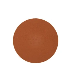 Sale Onderzetters - Vegan leer - Zwart / Cognac - dubbelzijdig - ø 10 cm - 6 stuks Keukenaccessoires