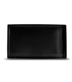 Opbergbak 28x16xH3cm geborsteld zwart Vanity Keukenaccessoires