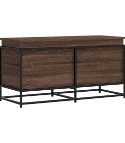 New Opbergbox met deksel 100x40x51,5 cm bewerkt hout bruin eiken Organiseren
