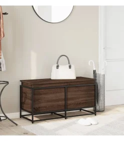 New Opbergbox met deksel 100x40x51,5 cm bewerkt hout bruin eiken Organiseren