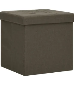 Hot Opbergkruk inklapbaar kunstlinnen donkerbruin Stoelen