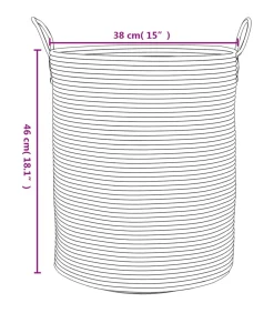 Clearance Opbergmand Ø 38x46 cm katoen beige en wit Manden En Bakken