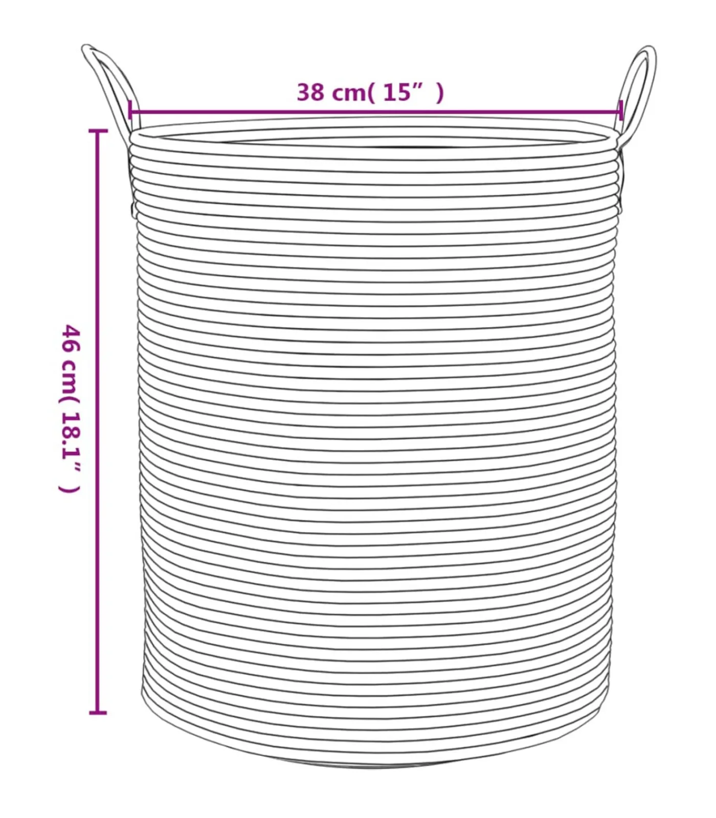 Clearance Opbergmand Ø 38x46 cm katoen beige en wit Manden En Bakken