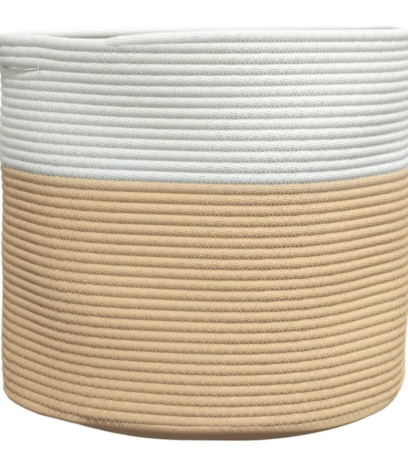 Clearance Opbergmand Ø 40x35 cm katoen beige en wit Manden En Bakken