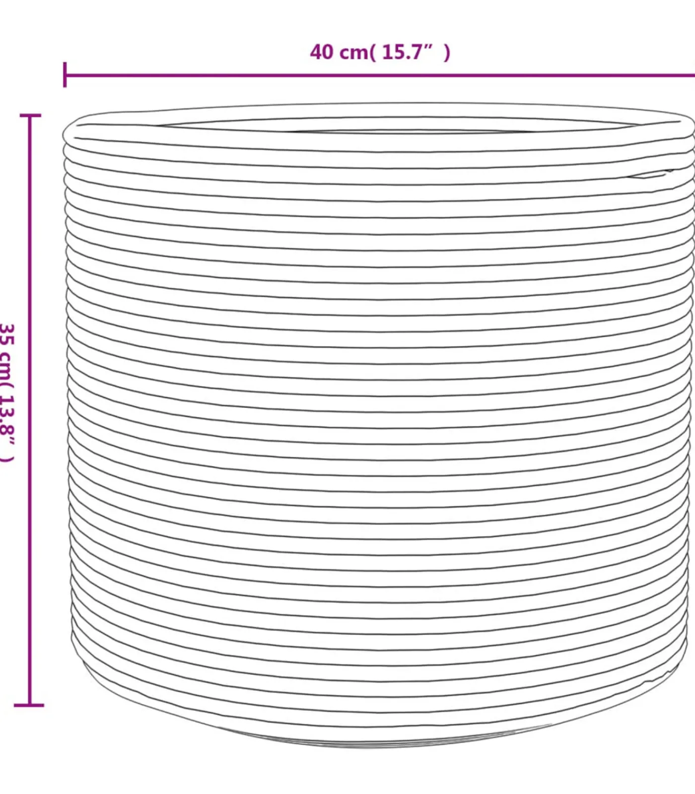 Clearance Opbergmand Ø 40x35 cm katoen beige en wit Manden En Bakken