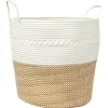Sale Opbergmand Ø 43x38 cm katoen bruin en wit Manden En Bakken