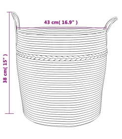 Sale Opbergmand Ø 43x38 cm katoen bruin en wit Manden En Bakken