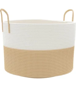 Sale Opbergmand Ø 51x33 cm katoen beige en wit Manden En Bakken
