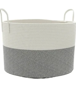Sale Opbergmand Ø 51x33 cm katoen grijs en wit Manden En Bakken