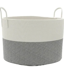 Sale Opbergmand Ø 51x33 cm katoen grijs en wit Manden En Bakken