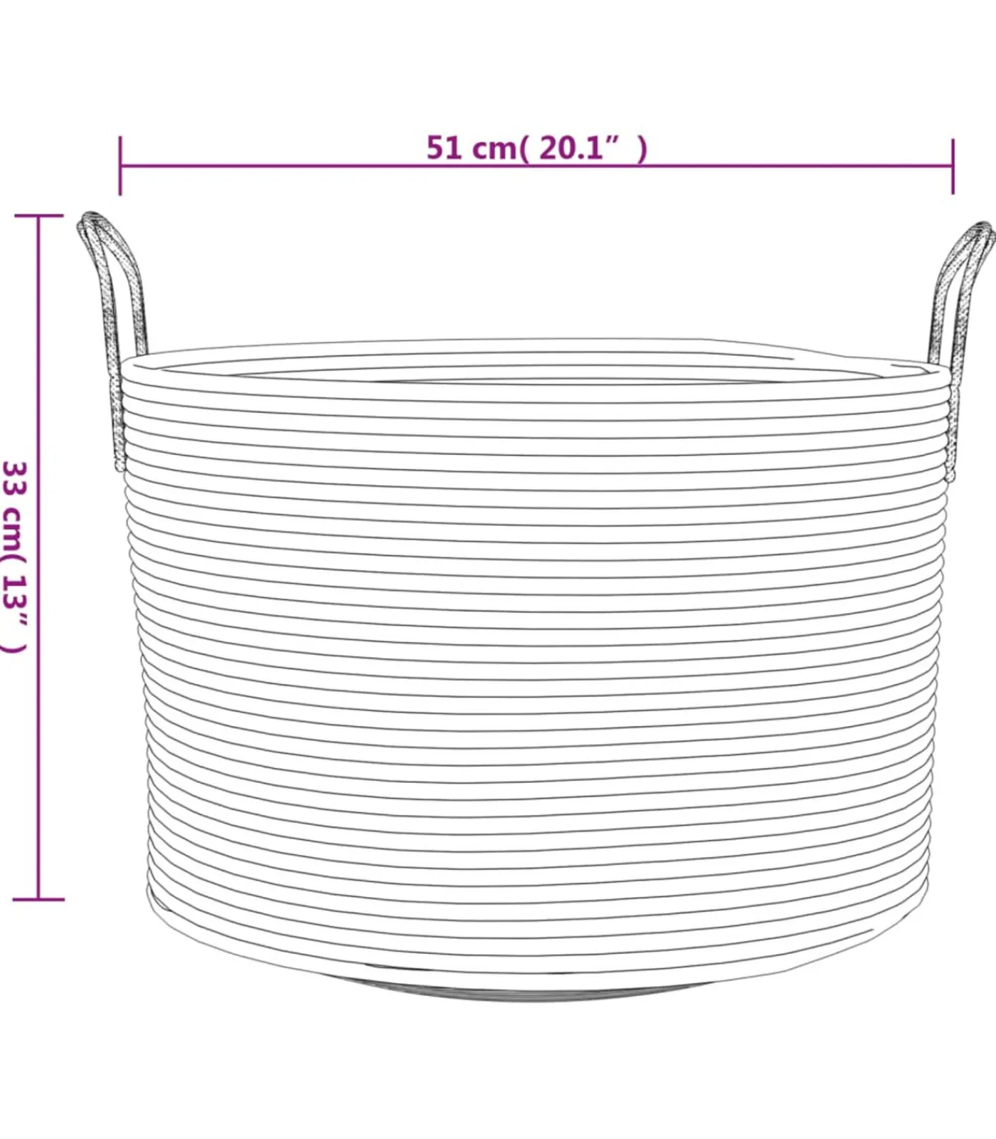 Sale Opbergmand Ø 51x33 cm katoen grijs en wit Manden En Bakken