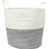 Best Opbergmand Ø 43x38 cm katoen grijs en wit Manden En Bakken