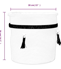 Best Opbergmand Ø 38x36 cm katoen wit Manden En Bakken