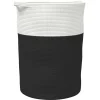 New Opbergmand Ø 49x65 cm katoen zwart en wit Manden En Bakken