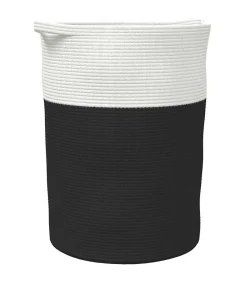 New Opbergmand Ø 49x65 cm katoen zwart en wit Manden En Bakken